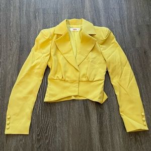 Eggie NWT yellow cropped blazer